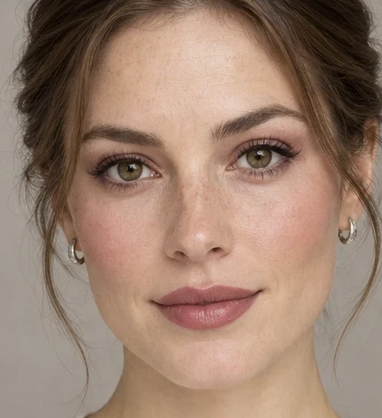 Rosewood lips and an open face frame